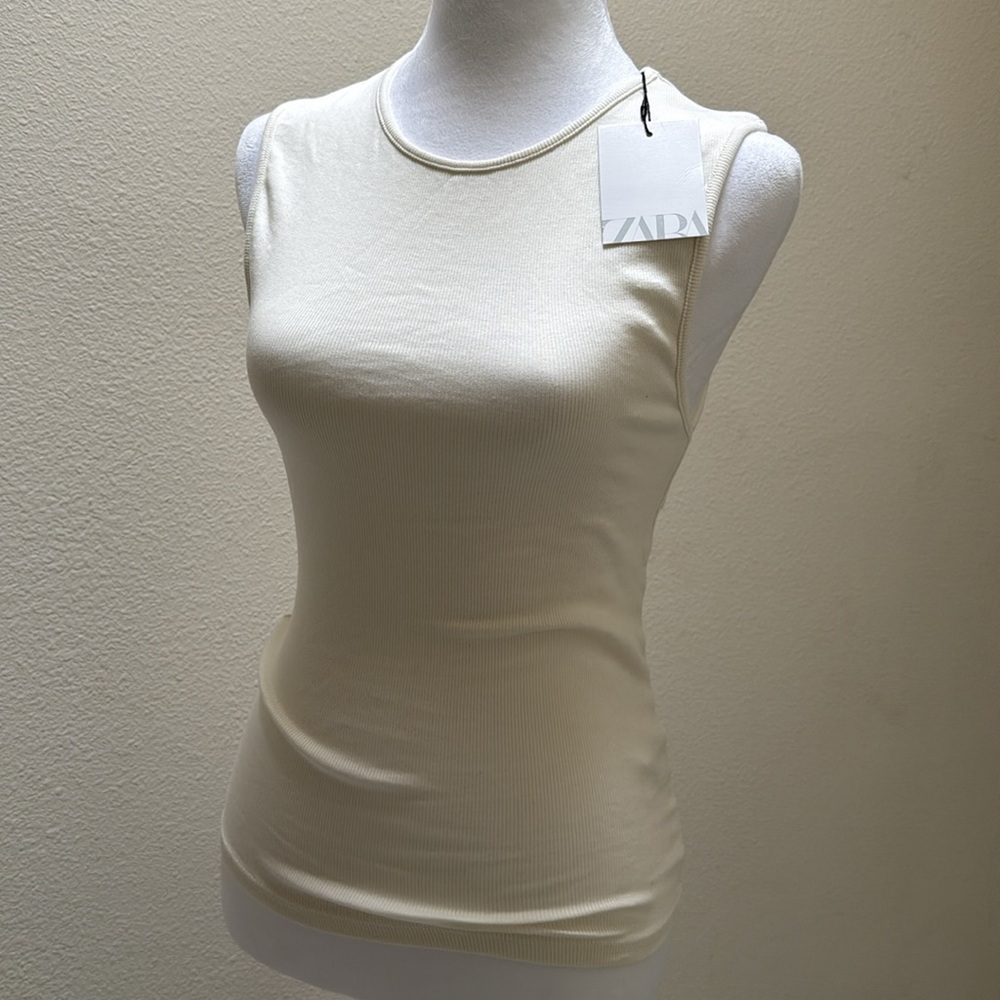 Zara Ribbed Tank Top (w/ back cut out)